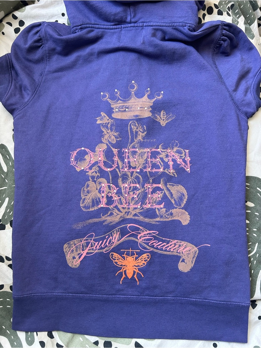 Y2K Vintage Juicy Couture Violet Cotton Short Sleeve Zip